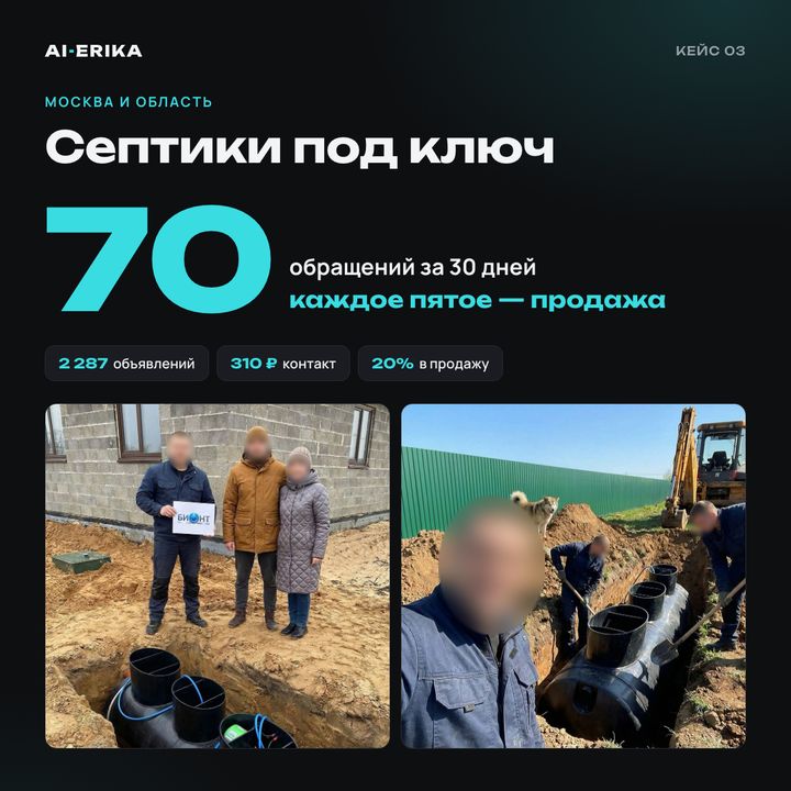 Септики под ключ: результат с Авито